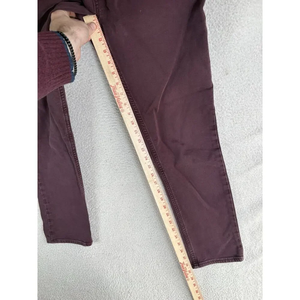 Banana Republic Travel Jean Mens 32x32 Slim Fit Burgundy Maroon Dark Red Pants